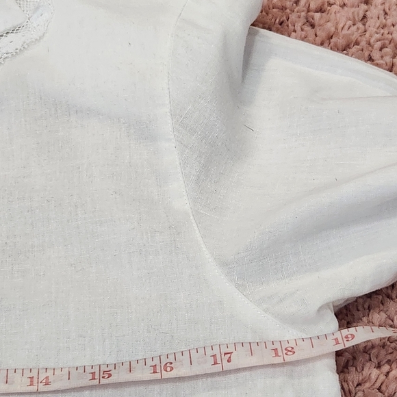 JG Hook Vintage 80s White Lace Trim Romantic Button Down Shirt - Picture 11 of 13